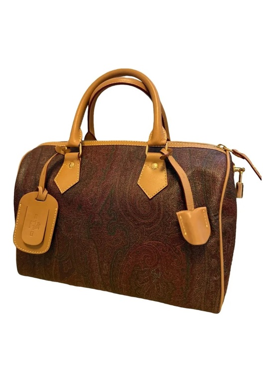 Etro Handbags - SOLD!!! Etro Brown Paisley Leather Satchel with Tan Trim EUC (900-1500 value)